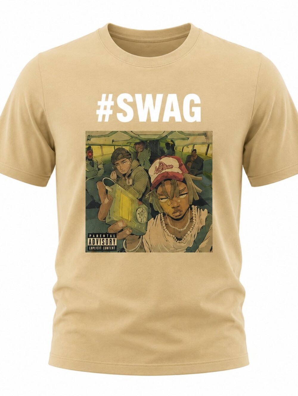 #SWAG Graphic Tee in Tan